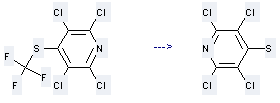 2,3,5,6-Tetrachloropyridine-4-thiol can be prepared by 4-trifluoromethylthio-2,3,5,6-tetrachloropyridine